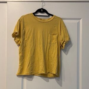Frame Denim XL Yellow T-Shirt with Pocket rolled sleeves